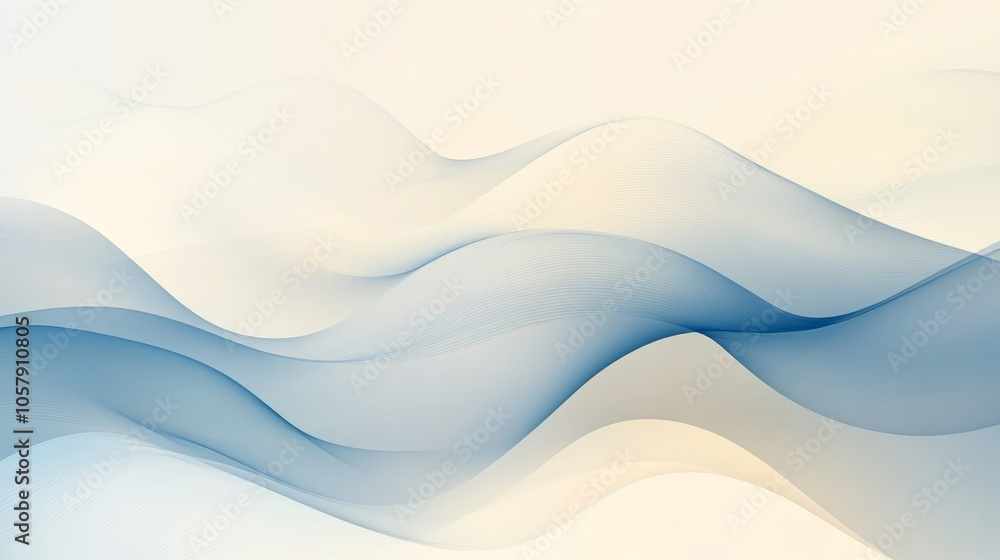 Poster abstract wave background with flowing waves and soft gradients, creating a sense of movement and ser