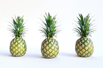 Fototapeta premium Pineapple isolated Pineapple isolated on white background. Pineapple collection.