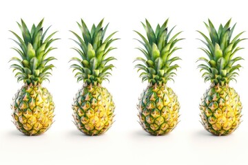 Fototapeta premium Pineapple isolated Pineapple isolated on white background. Pineapple collection.