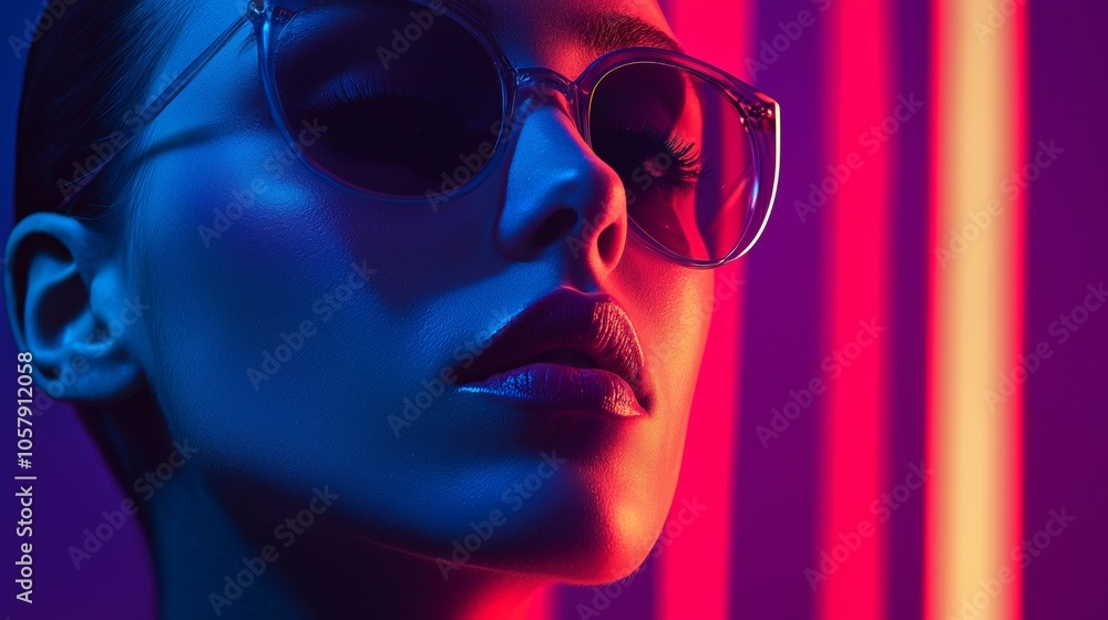 Aufkleber abstract particle wave pattern in blue lights