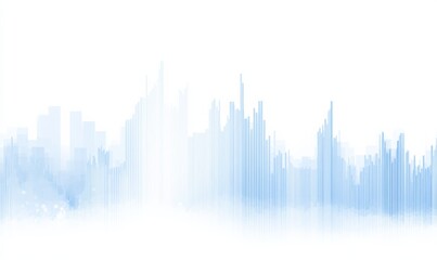 Fototapeta premium Simple blue and white graph of audio waveforms, visually representing the spectrum of music with sharp spikes reflecting analog tones.