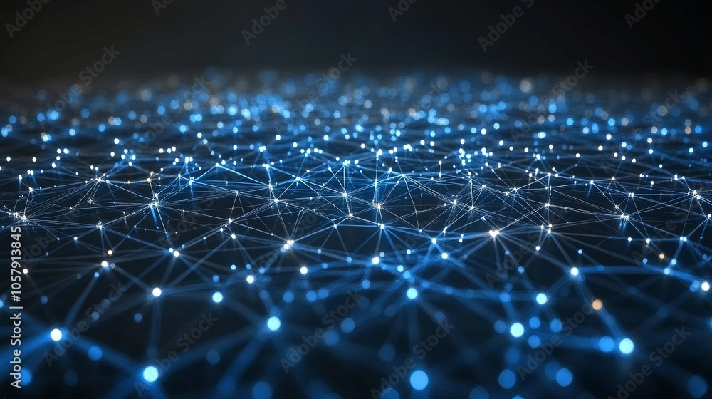 Poster abstract digital network background featuring intricate geometric patterns in vibrant colors. this d