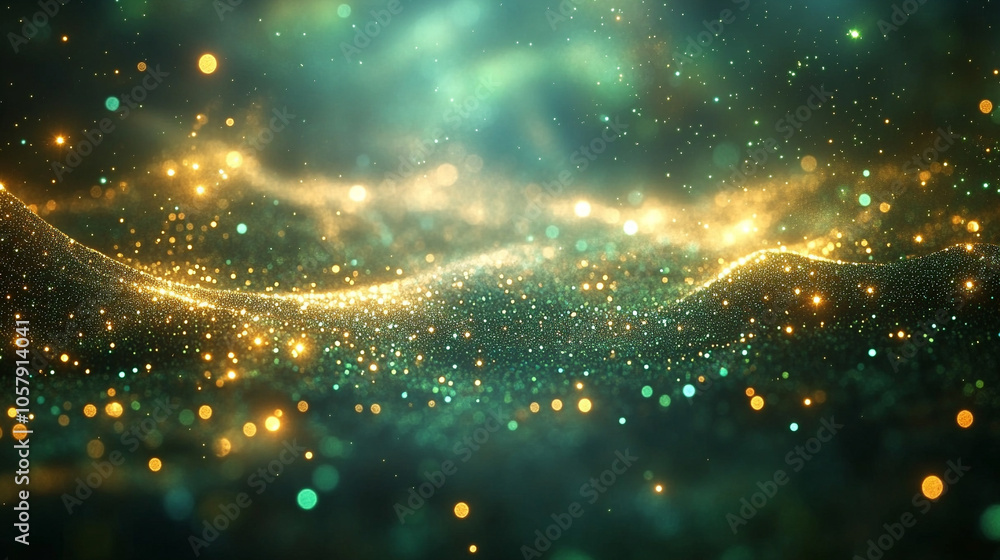 Poster abstract digital network background featuring intricate geometric patterns in vibrant colors. this d