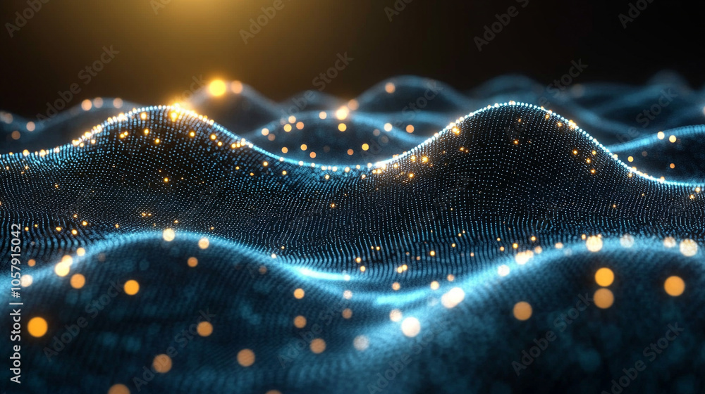 Poster abstract digital network background featuring intricate geometric patterns in vibrant colors. this d