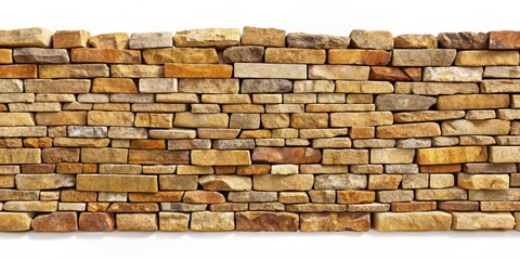 Detailed Macro View of Natural Stone Wall Texture, Warm Brown Tones, Studio Shot with Minimalist White Background, Solidity and Permanence, Interior Design Inspiration