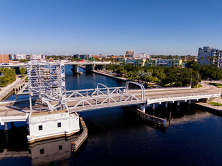 Fototapeta premium Aerial photo Laurel Street Bridge Tampa Florida USA
