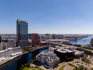 Fototapeta premium Stock phjoto Downtown Tampa on Hillsborough River 2024