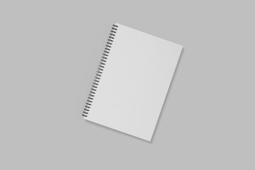 Spiral notebook blank texture with mockup 3d rendering