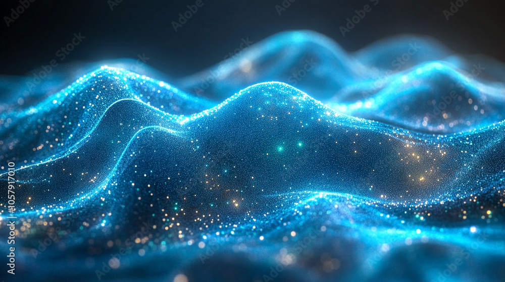 Poster abstract digital network background featuring intricate geometric patterns in vibrant colors. this d