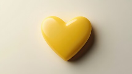 Heart-shaped Yellow Confectionery on Light Background