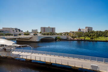 Aerial photo taken on the Tampa Riverwalk 2024