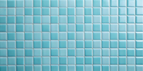 Fototapeta premium Modern Serenity Elegant Ceramic Tile Wall in Cool Blue-Green, Symmetrical Grid Pattern for Design, Architecture, and Interior Concepts