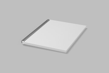 Spiral notebook blank texture with mockup 3d rendering