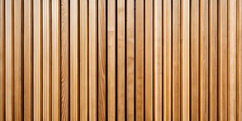 Obraz premium Natural Wood Texture Background Close-up Detail of Vertical Wooden Slats in Warm Brown Tones for Interior Design Projects, Architectural Concepts, and Craft Inspiration