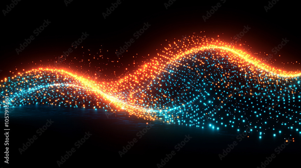 Poster abstract digital network background featuring intricate geometric patterns in vibrant colors. this d