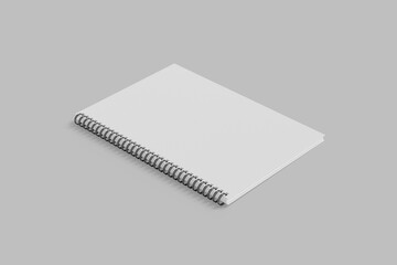 Spiral notebook blank texture with mockup 3d rendering