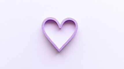 Fototapeta premium Minimalist Purple Heart - Simple Romantic Symbol of Love and Affection