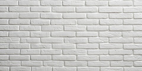Obraz premium White Brick Wall Texture Background - Clean Minimalist Design Element for Architecture Projects, Wide-Angle Macro View with Bright Lighting