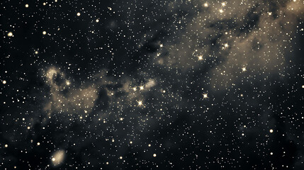 Naklejka premium The image is a beautiful night sky filled with stars and a glowing nebula. The stars are bright and colorful, and the nebula is soft and ethereal.