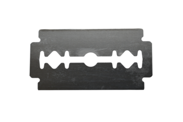 A double-edge razor blade isolated on the transparent background