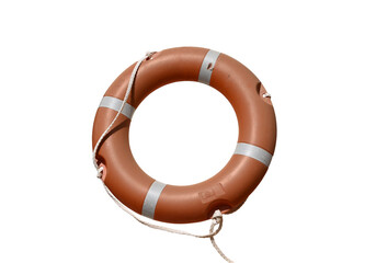 A red life buoy isolated on the transparent background