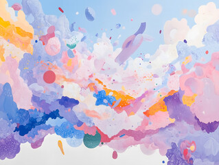 Abstract Colorful Swirls Dots Whimsical Paint Texture Artistic Background