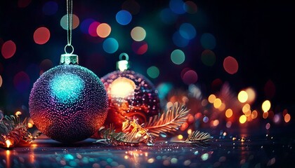 Fototapeta premium Christmas Ornaments - generative ai, üretken yapay zeka, 