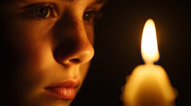 Illuminated by Candlelight: Portrait of Contemplation and Self-Control in November Evenings