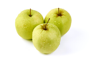 Granny smith apples, isolated on white background.