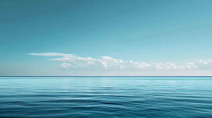 Obraz premium Tranquil seascape with gentle waves and a clear blue sky. Perfect for a relaxing getaway or a day of meditation.