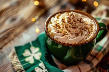 Traditional Irish Coffee with Whipped Cream for St. Patrick's Day Celebrations