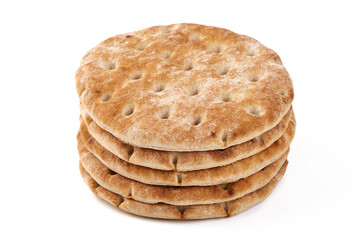 Bread, close-up, isolated on a white background.