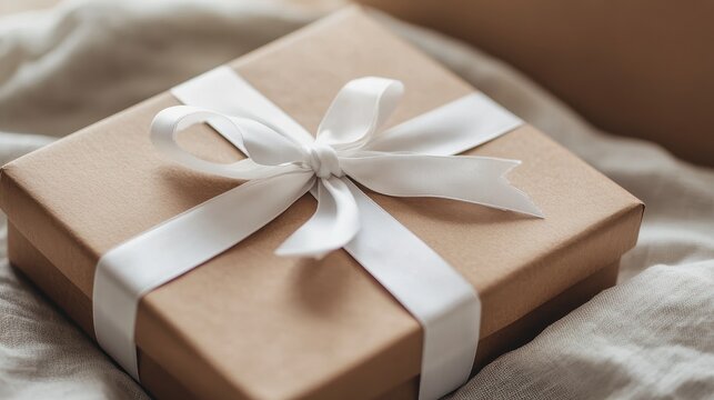 Elegant Gift Wrapped in Neutral Tones