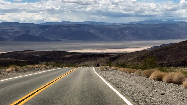 Take the car down to Badwater Basin in Death Valley, California, USA.