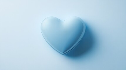 Fototapeta premium Gentle Embrace: A Minimalist Heart on a Serene Blue Background