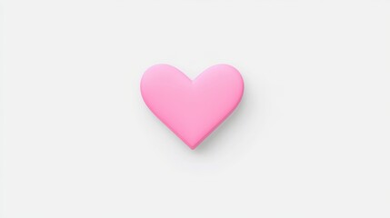 Fototapeta premium Minimalist Pink Heart on a White Background
