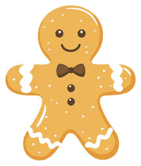 Fototapeta premium PNG Christmas gingerbread man illustration christmas cookie.