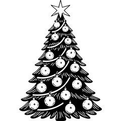 Christmas Tree Vector Illustration.