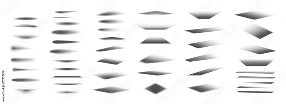 Poster realistic soft falling shadows from different angles, shapes and sizes for overlay effect. isolated 