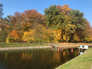 Inclined Planes and carriage - Elblag Canal, ships transported over hills. Unesco memorial. Poland (Buczyniec).