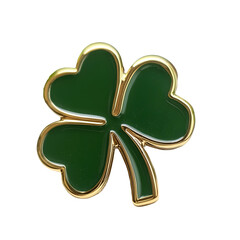 Stylish Green Clover with Gold Trim