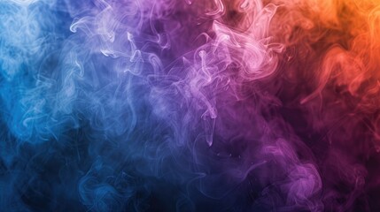 Close-up abstract color background with atmospheric smoke.