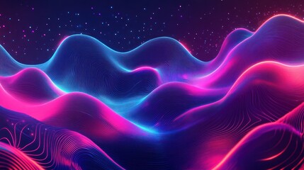 Obraz premium Abstract Neon Landscape
