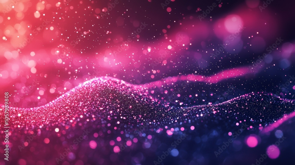 Poster abstract pink and purple bokeh lights in a sparkling gradient background