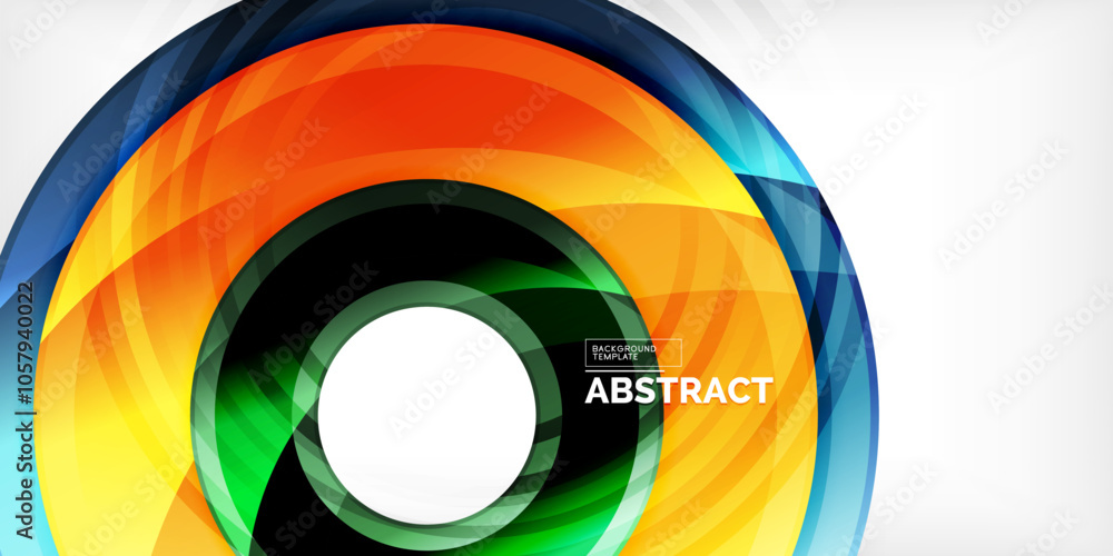 Aufkleber bright colorful circles with light effects. abstract background