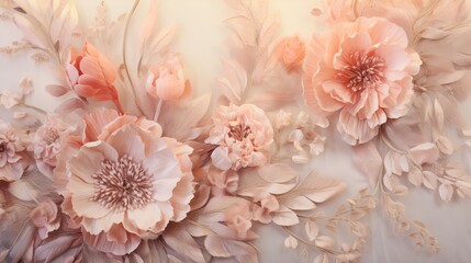 Delicate pink paper flowers create a romantic and whimsical display.