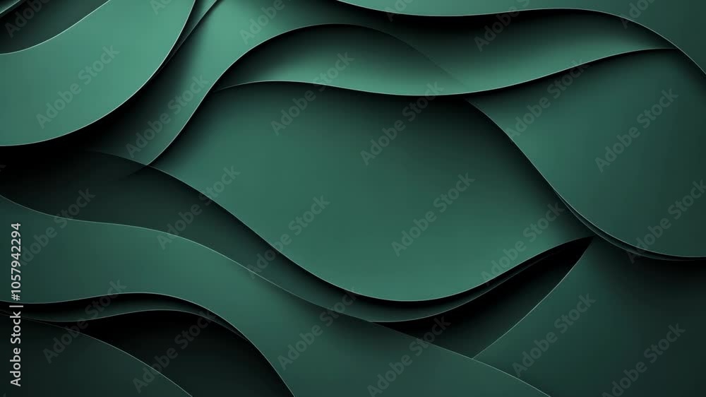 Poster abstract green waves create a textured background