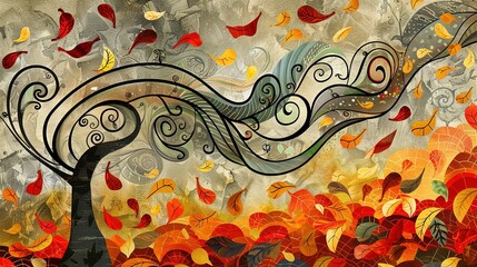 abstract background with flowers