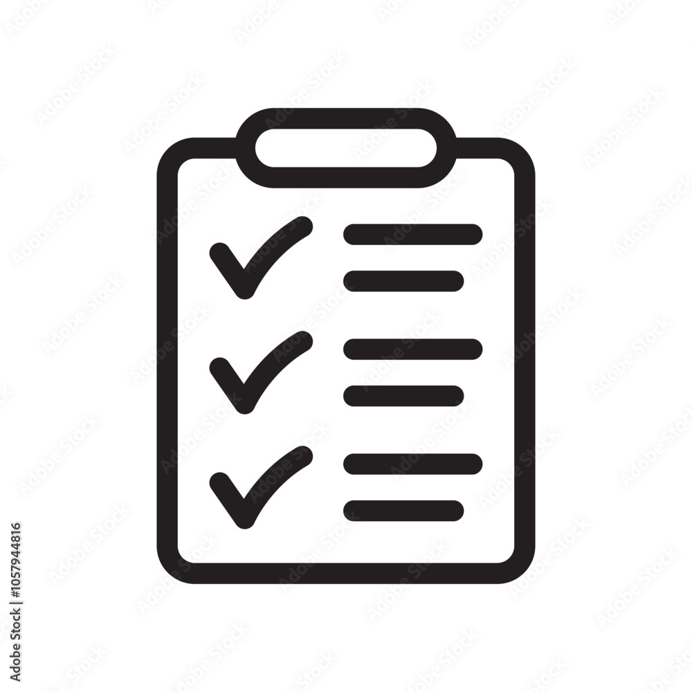 Poster clipboard icon isolated on background. checklist sign symbol for web site and app design.