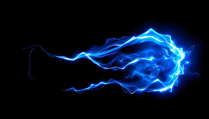 Blue power energy graphic background isolated with white highlights, png